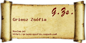 Griesz Zsófia névjegykártya